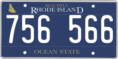 RI license plate 756566