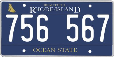 RI license plate 756567