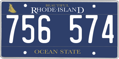 RI license plate 756574