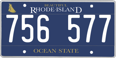 RI license plate 756577