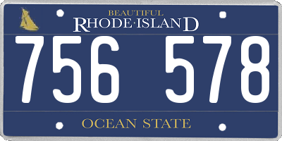 RI license plate 756578