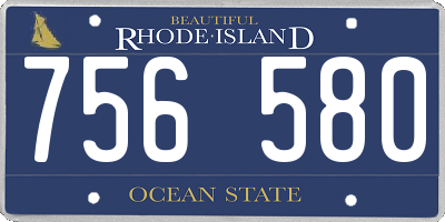 RI license plate 756580