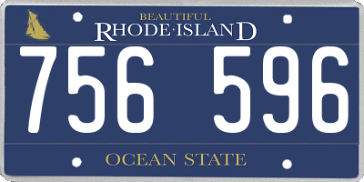 RI license plate 756596