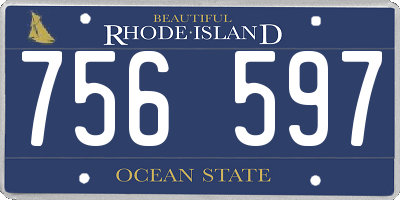 RI license plate 756597
