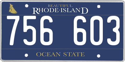 RI license plate 756603