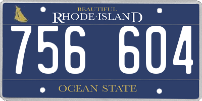 RI license plate 756604