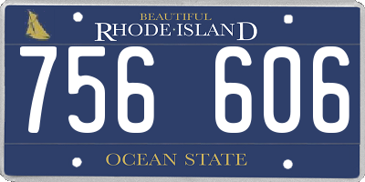 RI license plate 756606