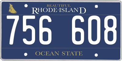 RI license plate 756608