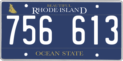 RI license plate 756613