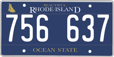 RI license plate 756637