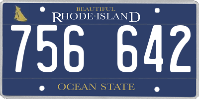 RI license plate 756642