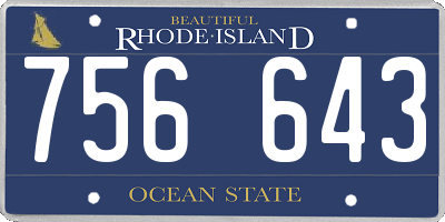 RI license plate 756643