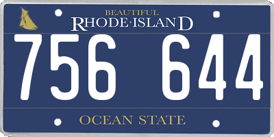 RI license plate 756644
