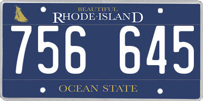 RI license plate 756645