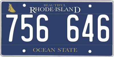 RI license plate 756646