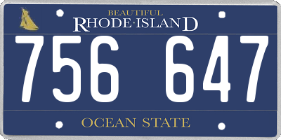 RI license plate 756647
