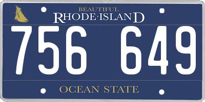 RI license plate 756649