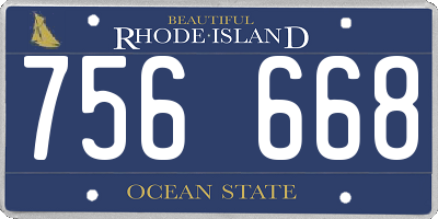 RI license plate 756668