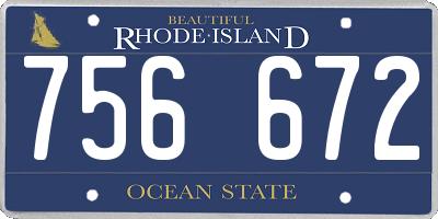 RI license plate 756672