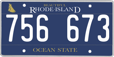 RI license plate 756673