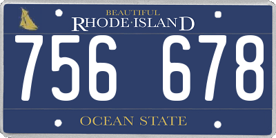 RI license plate 756678