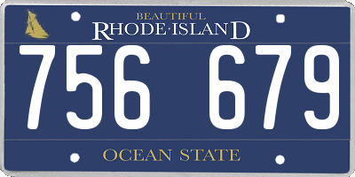 RI license plate 756679