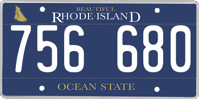 RI license plate 756680