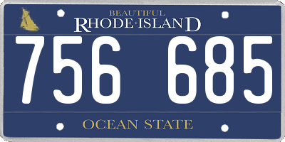 RI license plate 756685
