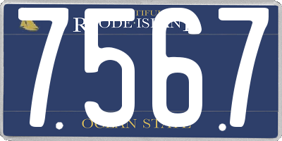 RI license plate 7567