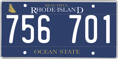 RI license plate 756701