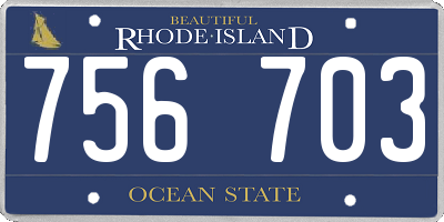 RI license plate 756703