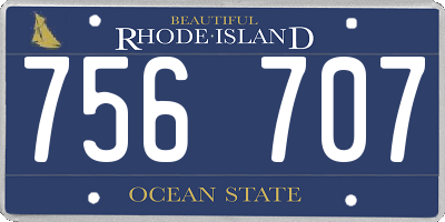 RI license plate 756707