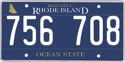 RI license plate 756708