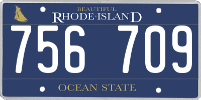 RI license plate 756709