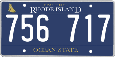 RI license plate 756717