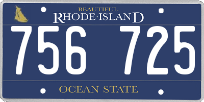RI license plate 756725