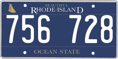RI license plate 756728