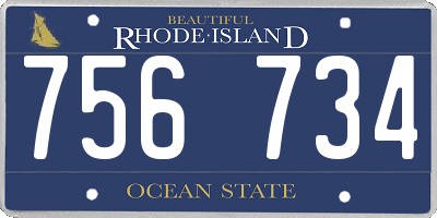 RI license plate 756734