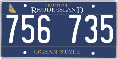 RI license plate 756735