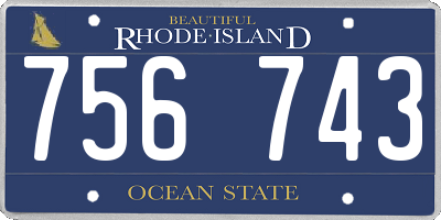 RI license plate 756743