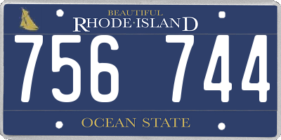 RI license plate 756744