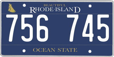 RI license plate 756745