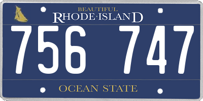 RI license plate 756747
