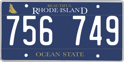 RI license plate 756749