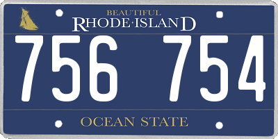 RI license plate 756754