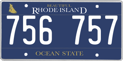RI license plate 756757