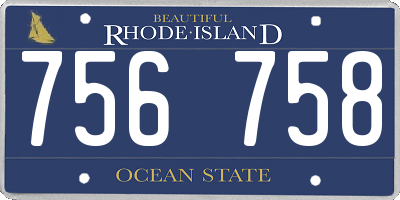 RI license plate 756758