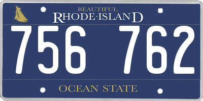 RI license plate 756762