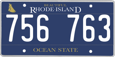 RI license plate 756763