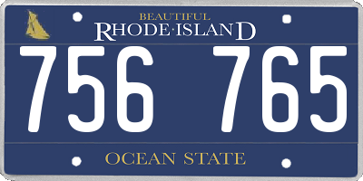 RI license plate 756765
